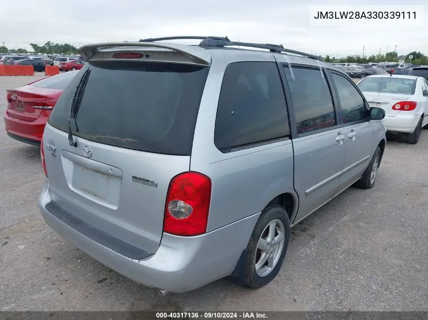 2003 Mazda Mpv Es/Lx/Lx-Sv VIN: JM3LW28A330339111 Lot: 40317136