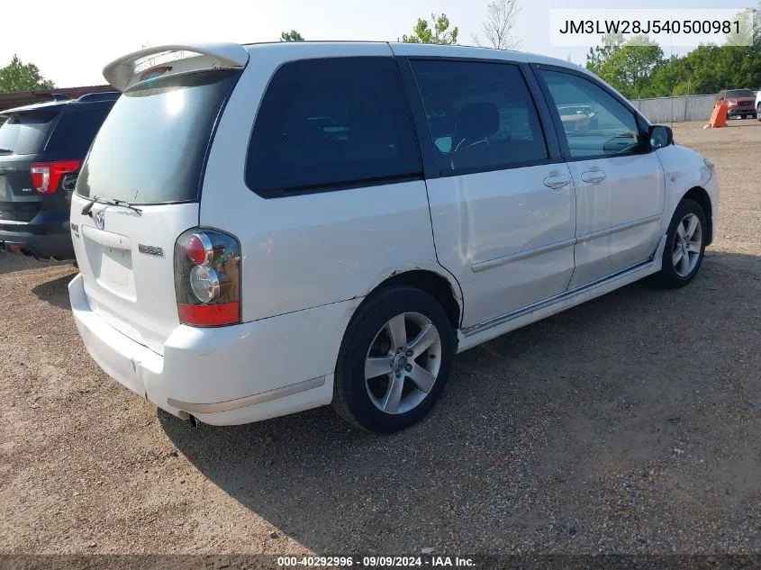 JM3LW28J540500981 2004 Mazda Mpv Lx