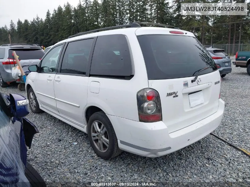 2004 Mazda Mpv Lx VIN: JM3LW28J140524498 Lot: 40313537