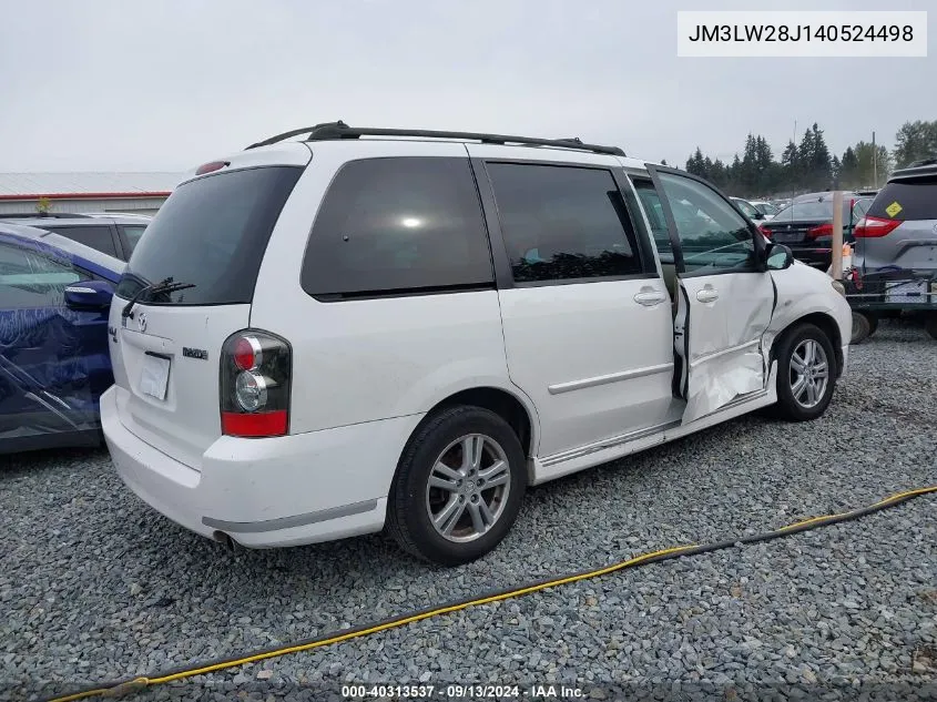 2004 Mazda Mpv Lx VIN: JM3LW28J140524498 Lot: 40313537