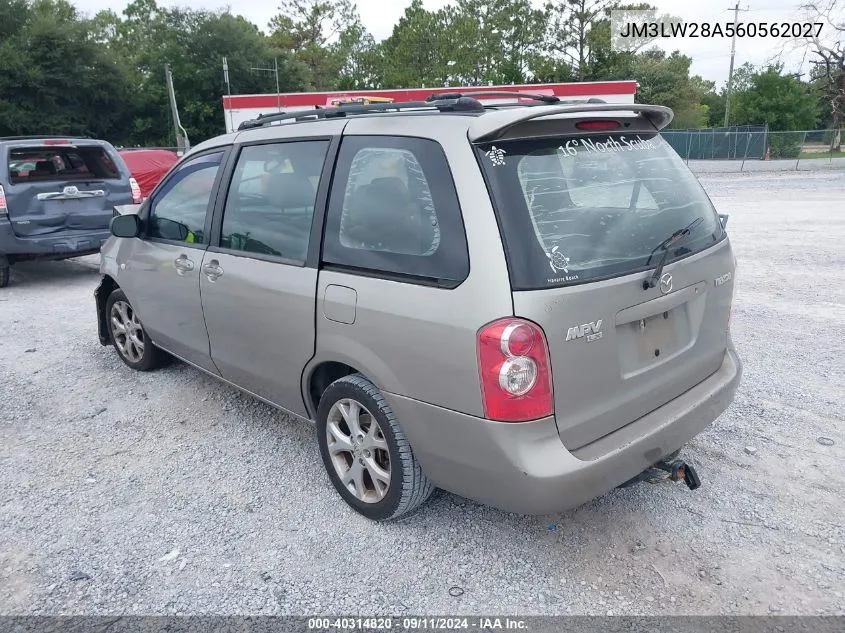 2006 Mazda Mpv Wagon VIN: JM3LW28A560562027 Lot: 40314820