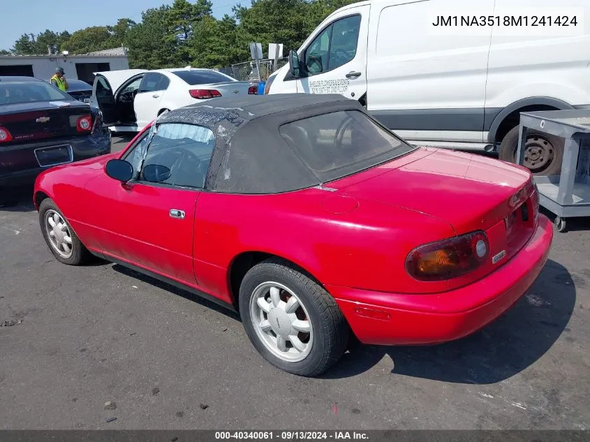 1991 Mazda Mx-5 Miata VIN: JM1NA3518M1241424 Lot: 40340061