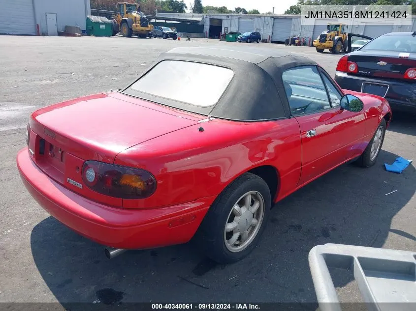 1991 Mazda Mx-5 Miata VIN: JM1NA3518M1241424 Lot: 40340061