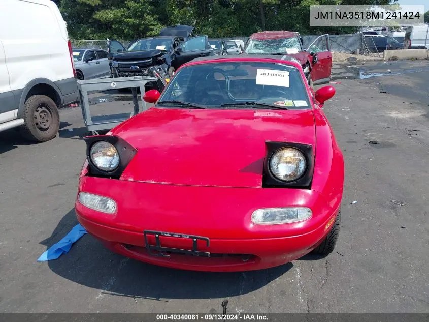 1991 Mazda Mx-5 Miata VIN: JM1NA3518M1241424 Lot: 40340061