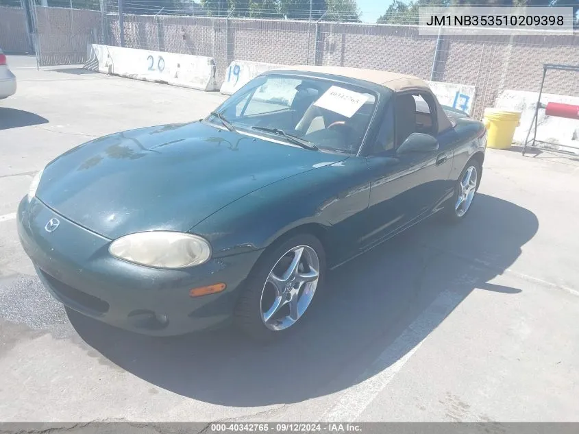 2001 Mazda Mx-5 Miata Ls/Special Edition VIN: JM1NB353510209398 Lot: 40342765