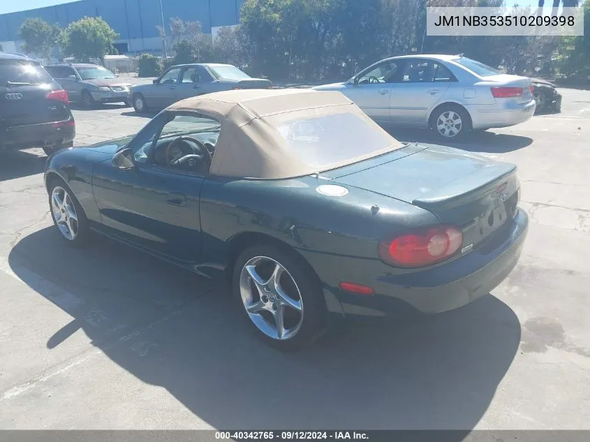 2001 Mazda Mx-5 Miata Ls/Special Edition VIN: JM1NB353510209398 Lot: 40342765