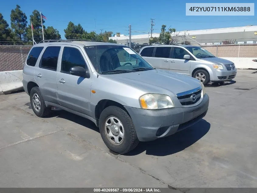 4F2YU07111KM63888 2001 Mazda Tribute Dx V6