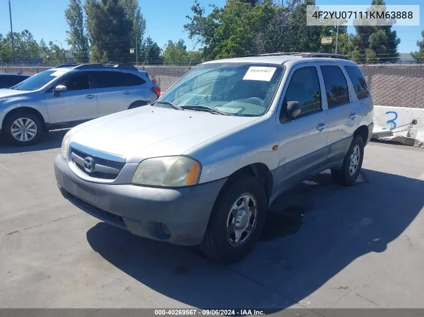 2001 Mazda Tribute Dx V6 VIN: 4F2YU07111KM63888 Lot: 40269567