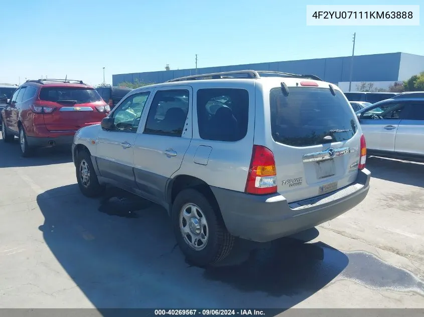 4F2YU07111KM63888 2001 Mazda Tribute Dx V6