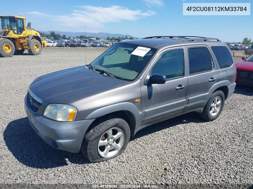 2002 Mazda Tribute Es V6/Lx V6 VIN: 4F2CU08112KM33784 Lot: 40169490