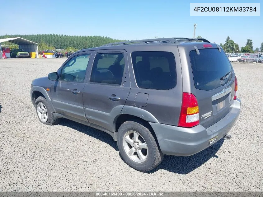 2002 Mazda Tribute Es V6/Lx V6 VIN: 4F2CU08112KM33784 Lot: 40169490