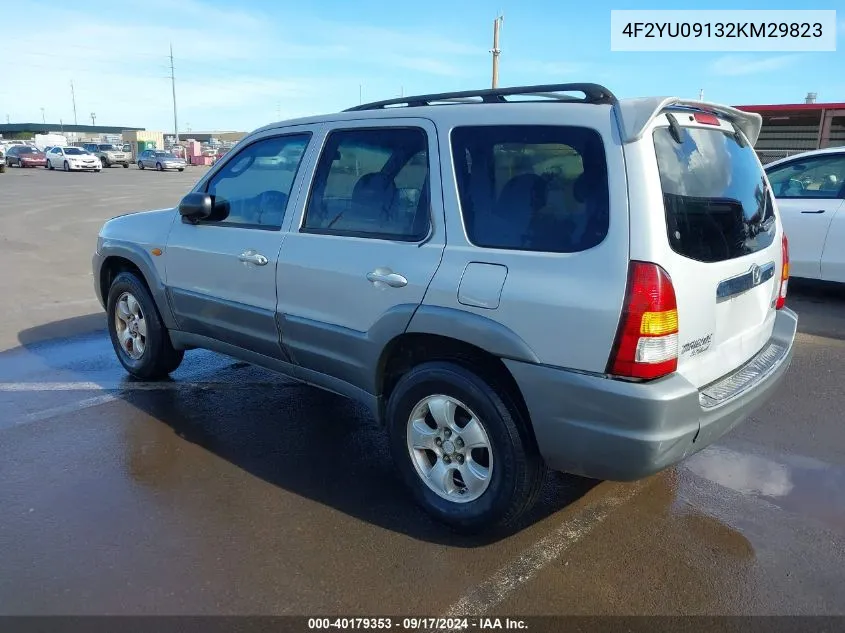 2002 Mazda Tribute Es V6/Lx V6 VIN: 4F2YU09132KM29823 Lot: 40179353