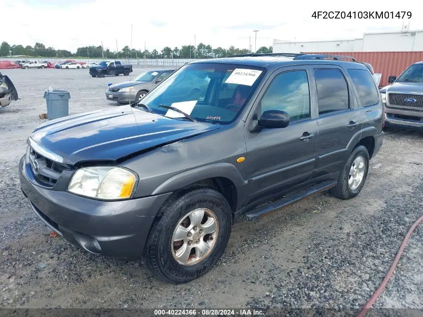 2003 Mazda Tribute Lx V6 VIN: 4F2CZ04103KM01479 Lot: 40224366