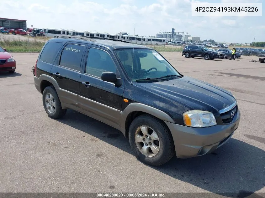 4F2CZ94193KM45226 2003 Mazda Tribute Lx V6