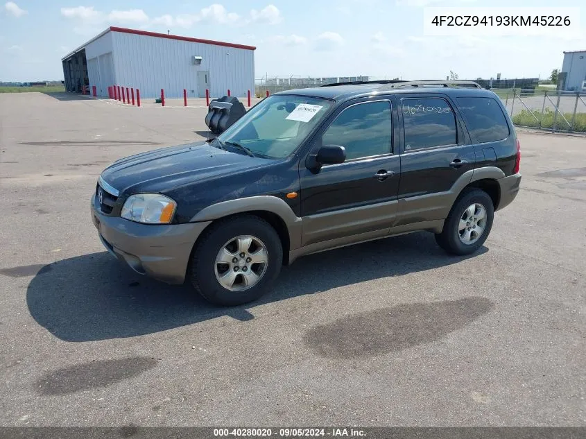 4F2CZ94193KM45226 2003 Mazda Tribute Lx V6