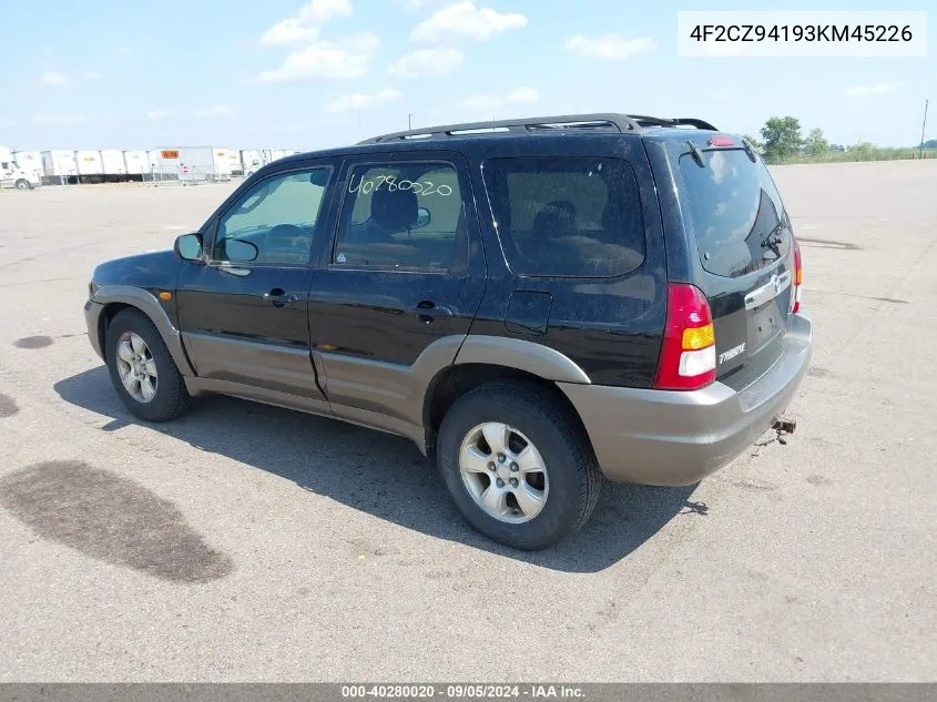 4F2CZ94193KM45226 2003 Mazda Tribute Lx V6