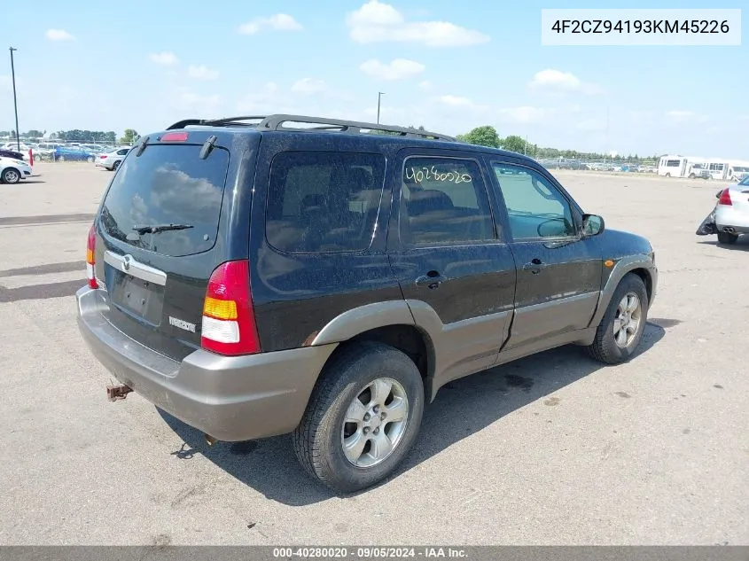 4F2CZ94193KM45226 2003 Mazda Tribute Lx V6