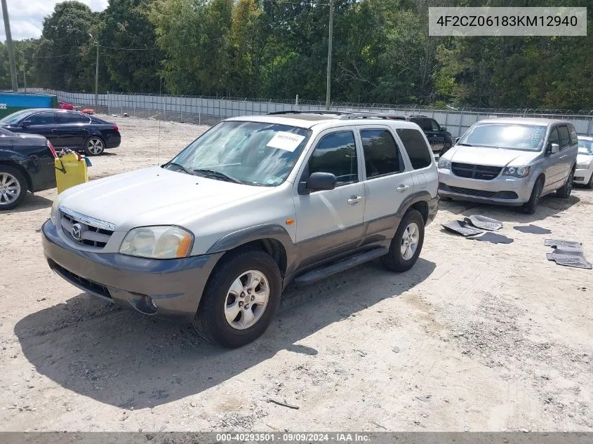 4F2CZ06183KM12940 2003 Mazda Tribute Es V6