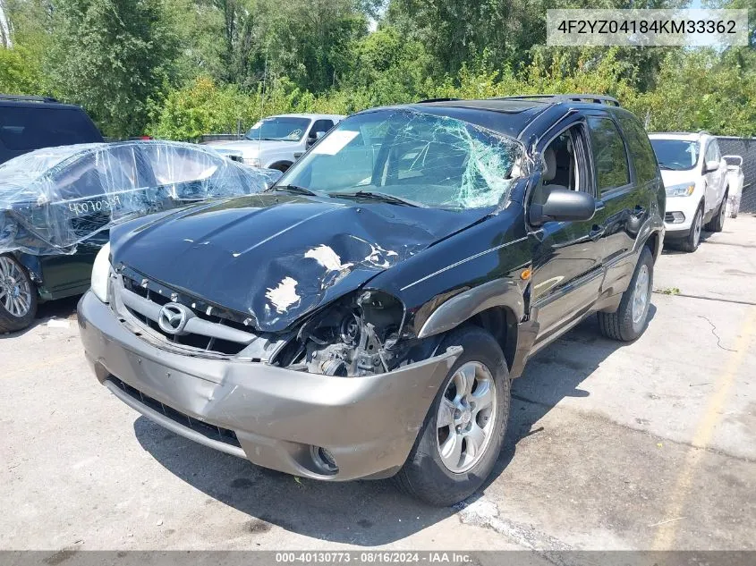 2004 Mazda Tribute Lx V6 VIN: 4F2YZ04184KM33362 Lot: 40130773