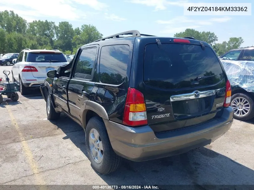 4F2YZ04184KM33362 2004 Mazda Tribute Lx V6