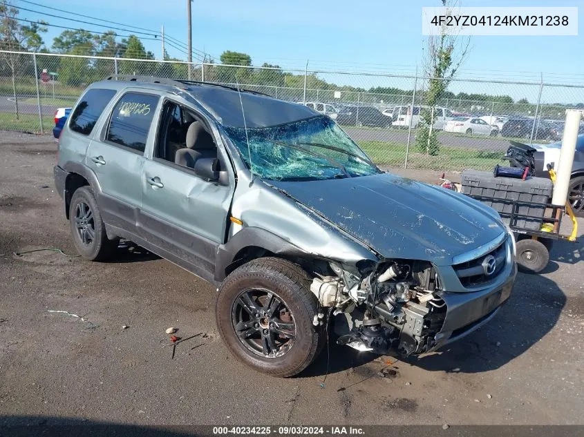 2004 Mazda Tribute Lx V6 VIN: 4F2YZ04124KM21238 Lot: 40234225