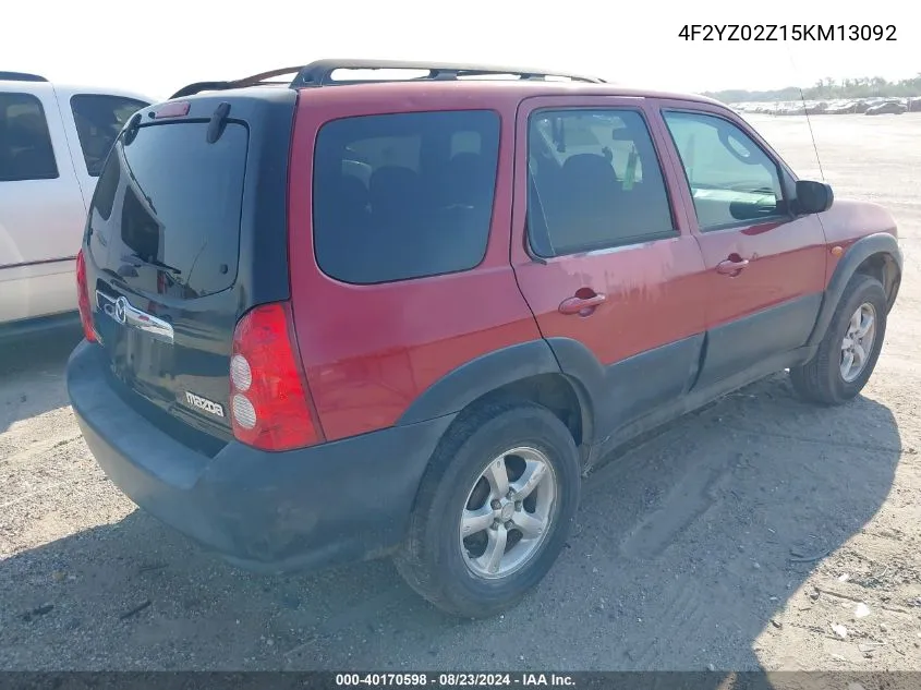 2005 Mazda Tribute I VIN: 4F2YZ02Z15KM13092 Lot: 40170598