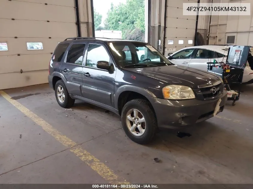 2005 Mazda Tribute S VIN: 4F2YZ94105KM43132 Lot: 40181164