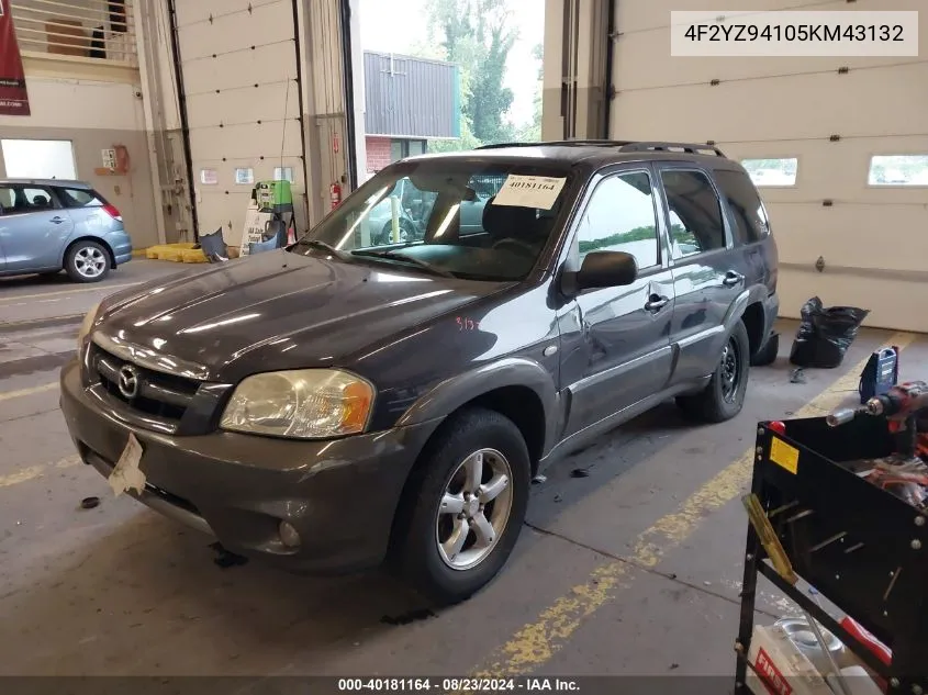 4F2YZ94105KM43132 2005 Mazda Tribute S