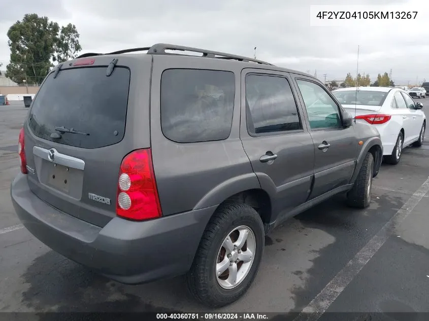 2005 Mazda Tribute S VIN: 4F2YZ04105KM13267 Lot: 40360751