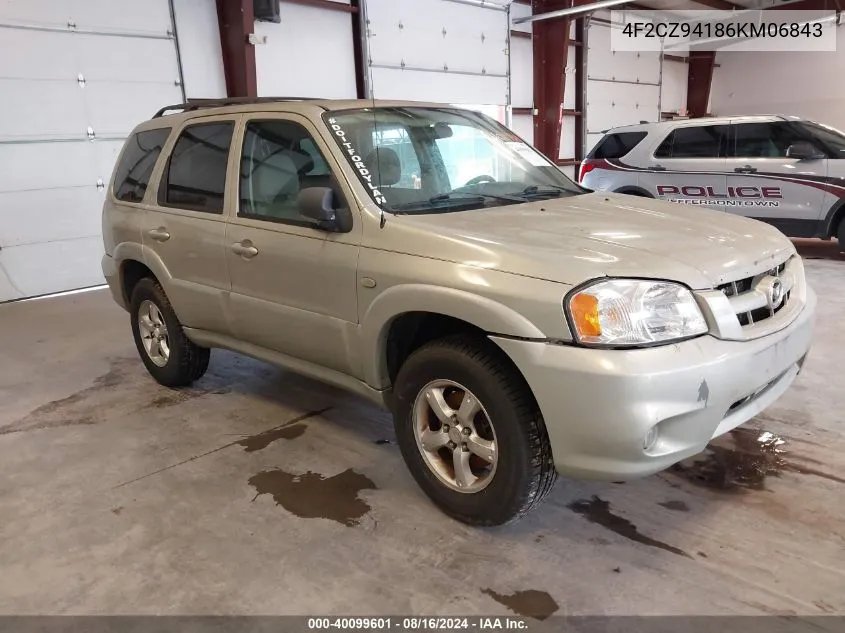 2006 Mazda Tribute S VIN: 4F2CZ94186KM06843 Lot: 40099601