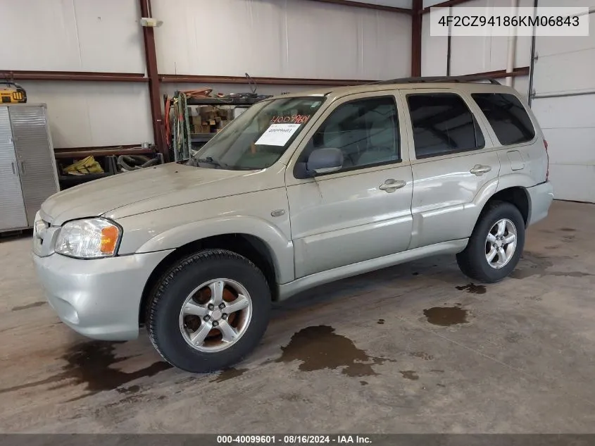 4F2CZ94186KM06843 2006 Mazda Tribute S