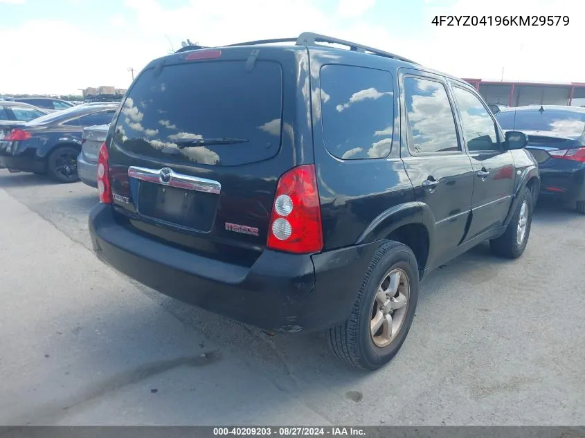 2006 Mazda Tribute S VIN: 4F2YZ04196KM29579 Lot: 40209203