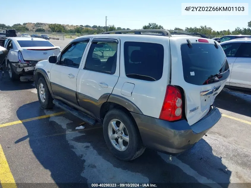 2006 Mazda Tribute I VIN: 4F2YZ02Z66KM01103 Lot: 40298323