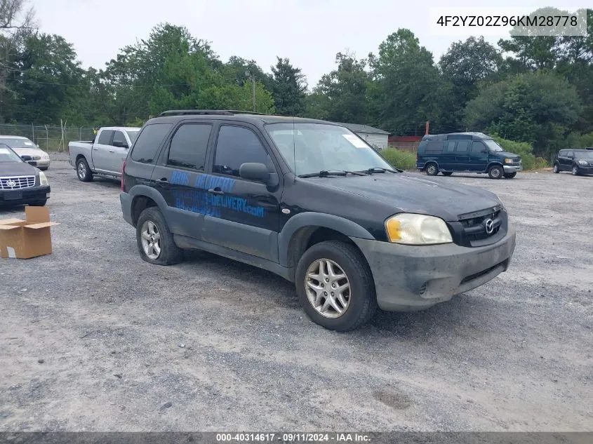 2006 Mazda Tribute I VIN: 4F2YZ02Z96KM28778 Lot: 40314617