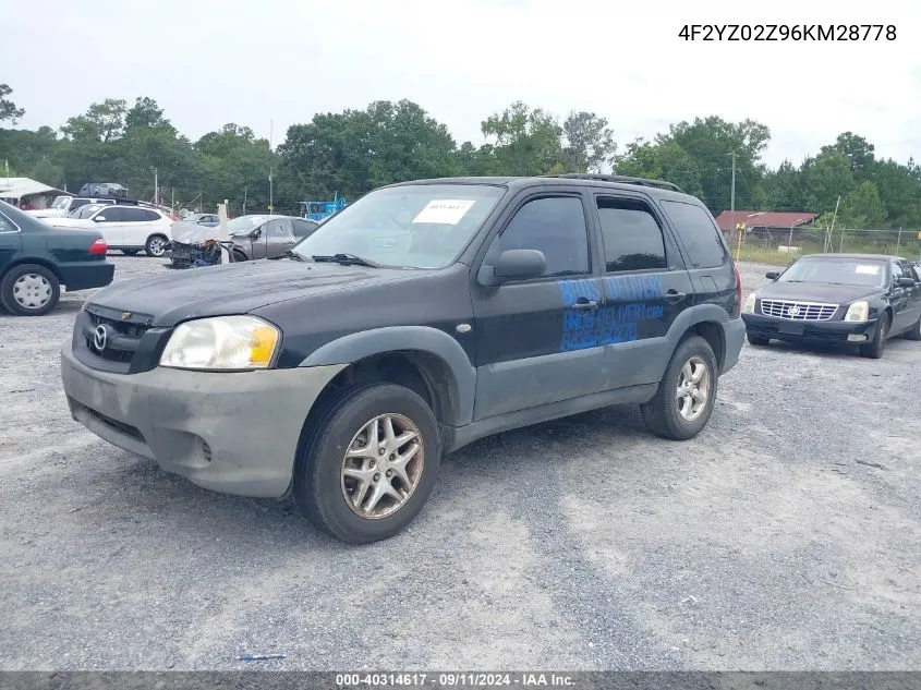 2006 Mazda Tribute I VIN: 4F2YZ02Z96KM28778 Lot: 40314617