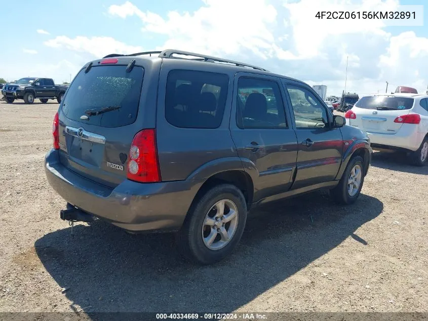 2006 Mazda Tribute S VIN: 4F2CZ06156KM32891 Lot: 40334669