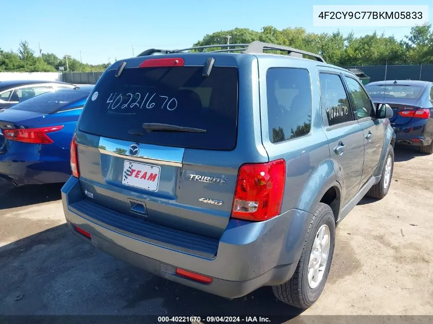 2011 Mazda Tribute I Touring VIN: 4F2CY9C77BKM05833 Lot: 40221670