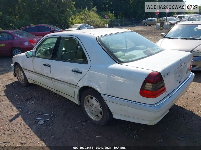 1998 Mercedes-Benz C 280 VIN: WDBHA29G6WA618727 Lot: 40303484