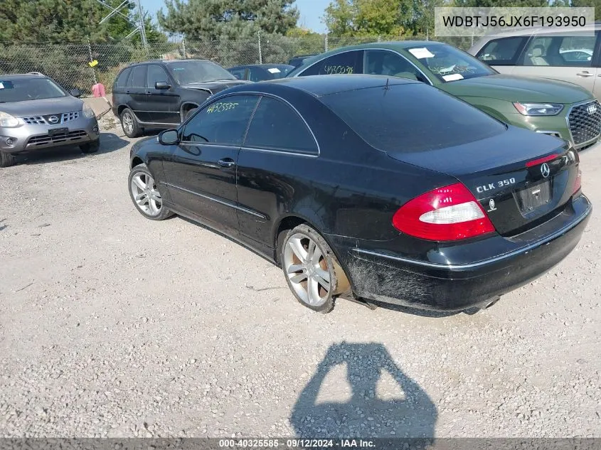 2006 Mercedes-Benz Clk 350 VIN: WDBTJ56JX6F193950 Lot: 40325585