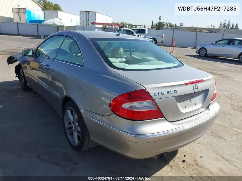 2007 Mercedes-Benz Clk 350 VIN: WDBTJ56H47F217285 Lot: 40324761