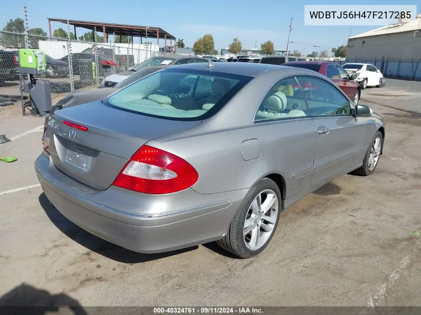 WDBTJ56H47F217285 2007 Mercedes-Benz Clk 350