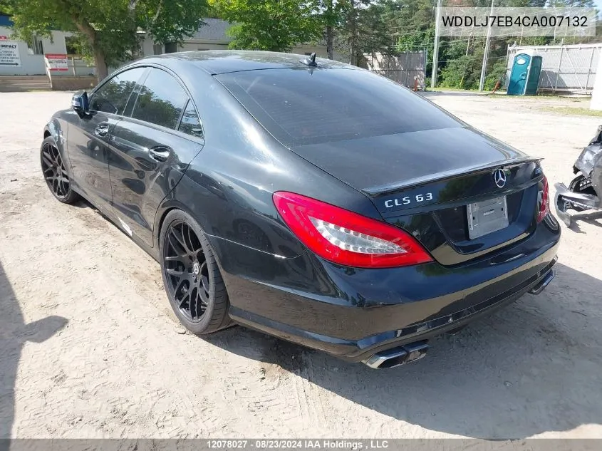 2012 Mercedes-Benz Cls 63 Amg VIN: WDDLJ7EB4CA007132 Lot: 12078027