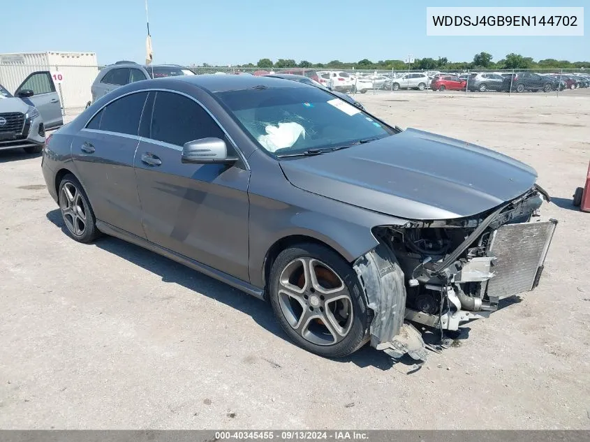 2014 Mercedes-Benz Cla 250 4Matic VIN: WDDSJ4GB9EN144702 Lot: 40345455