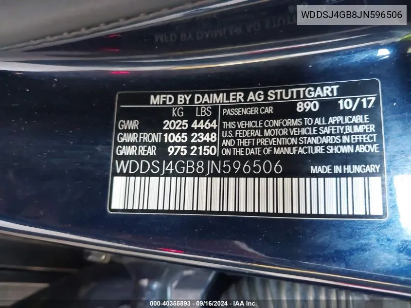 WDDSJ4GB8JN596506 2018 Mercedes-Benz Cla 250 4Matic