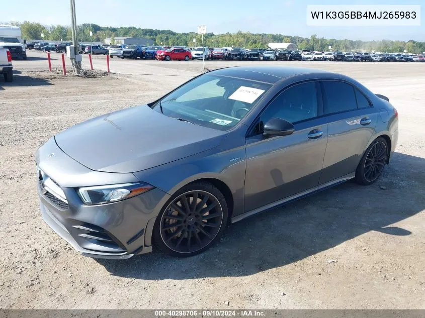 2021 Mercedes-Benz Amg A 35 4Matic VIN: W1K3G5BB4MJ265983 Lot: 40298706