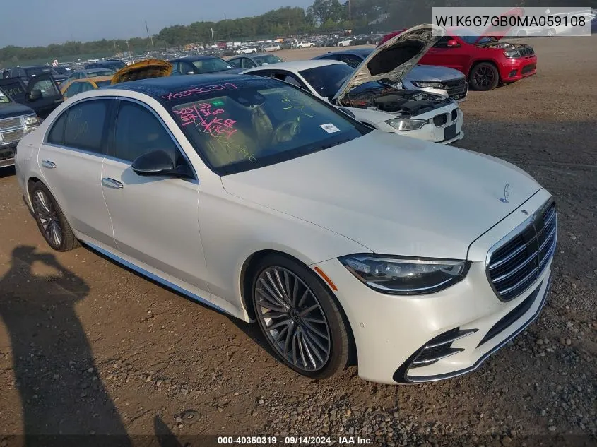 2021 Mercedes-Benz S 580 4Matic VIN: W1K6G7GB0MA059108 Lot: 40350319