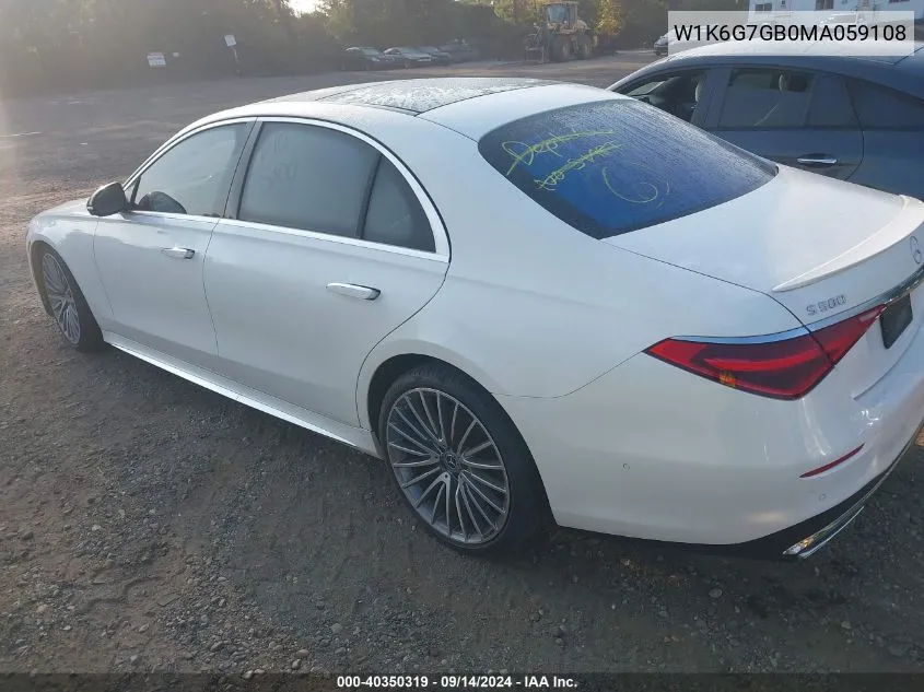 W1K6G7GB0MA059108 2021 Mercedes-Benz S 580 4Matic