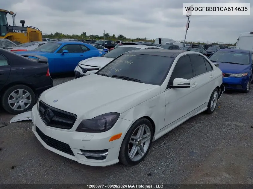 2012 Mercedes-Benz C-Class VIN: WDDGF8BB1CA614635 Lot: 12085977