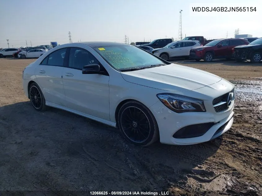 2018 Mercedes-Benz Cla 250 4Matic VIN: WDDSJ4GB2JN565154 Lot: 12066625