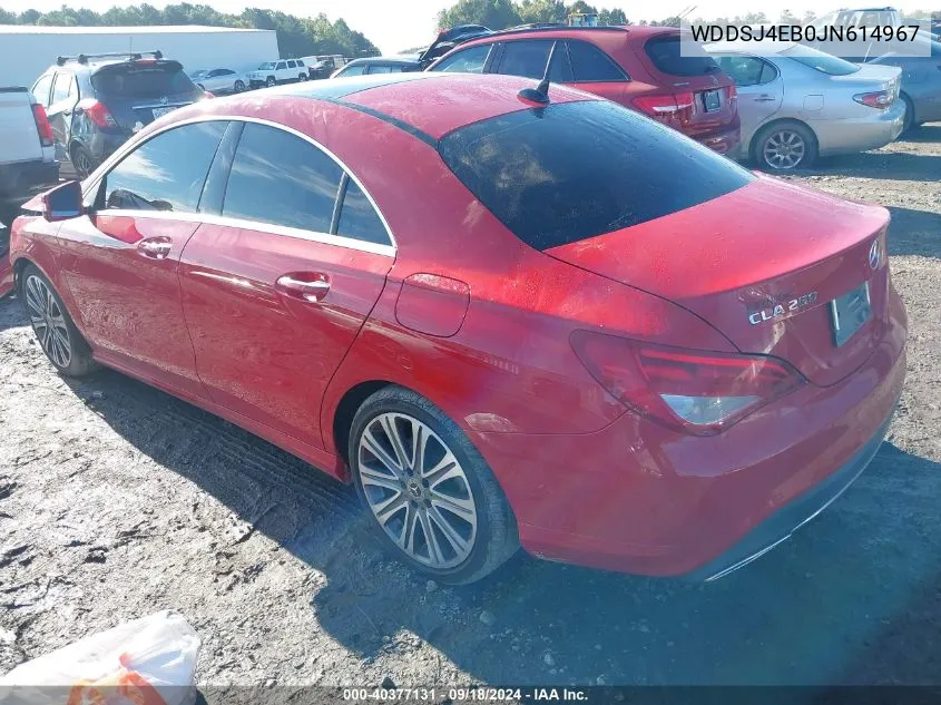 2018 Mercedes-Benz Cla 250 VIN: WDDSJ4EB0JN614967 Lot: 40377131